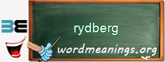 WordMeaning blackboard for rydberg